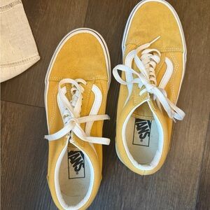 Vans Mustard Yellow High-Tops with White Trim
